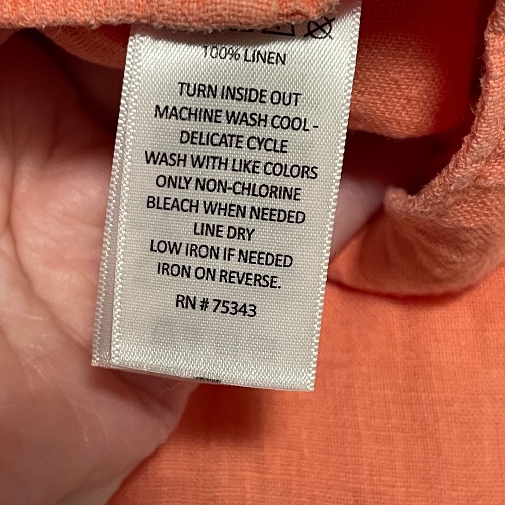 Cynthia Rowley 100% Linen Wide Leg Palazzo Pants Orange High Rise Bohemian Large - Picture 6 of 7